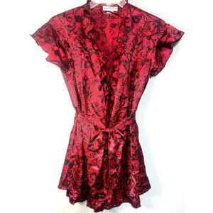 Seductive Red Black Lingerie Set Medium Nighty Chemise boudoir Fairy Sexy Robe